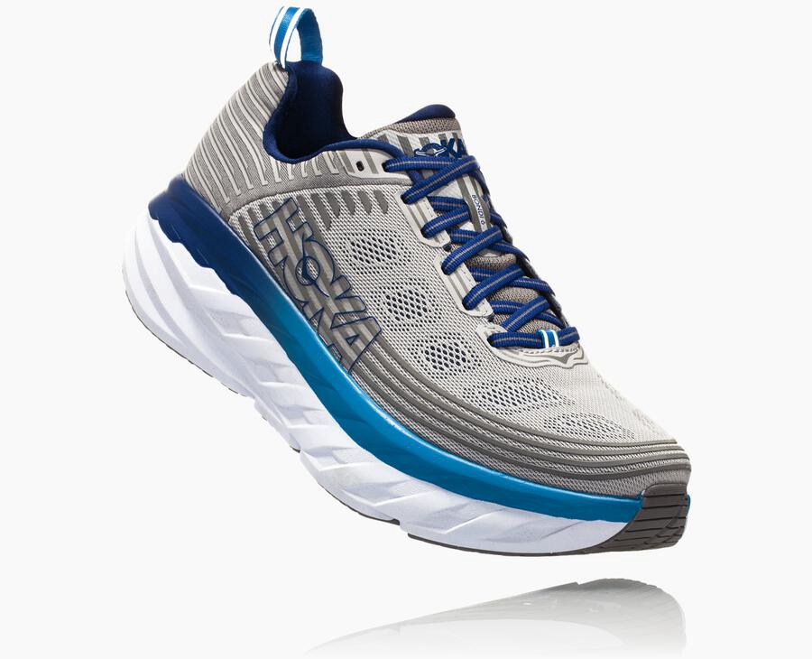 Hoka One One Running Shoes Mens Grey - Bondi 6 - 02418RVSJ